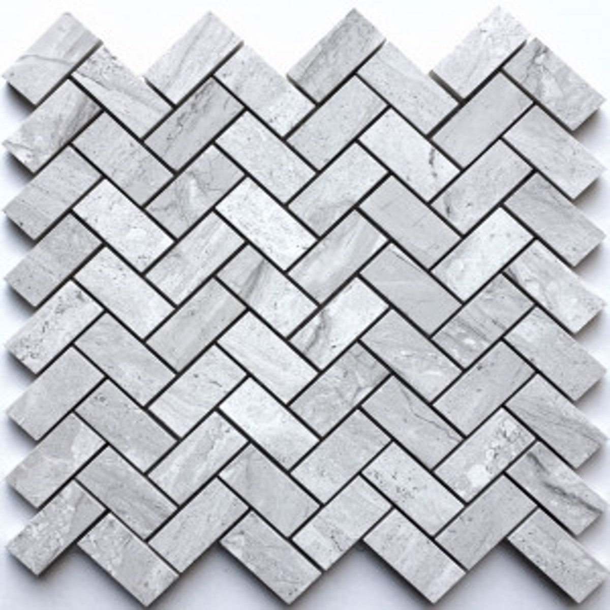 wall mosaics tiles Norway Ice Tru-Stone Herringbone 1X2 Backsplash Tiles