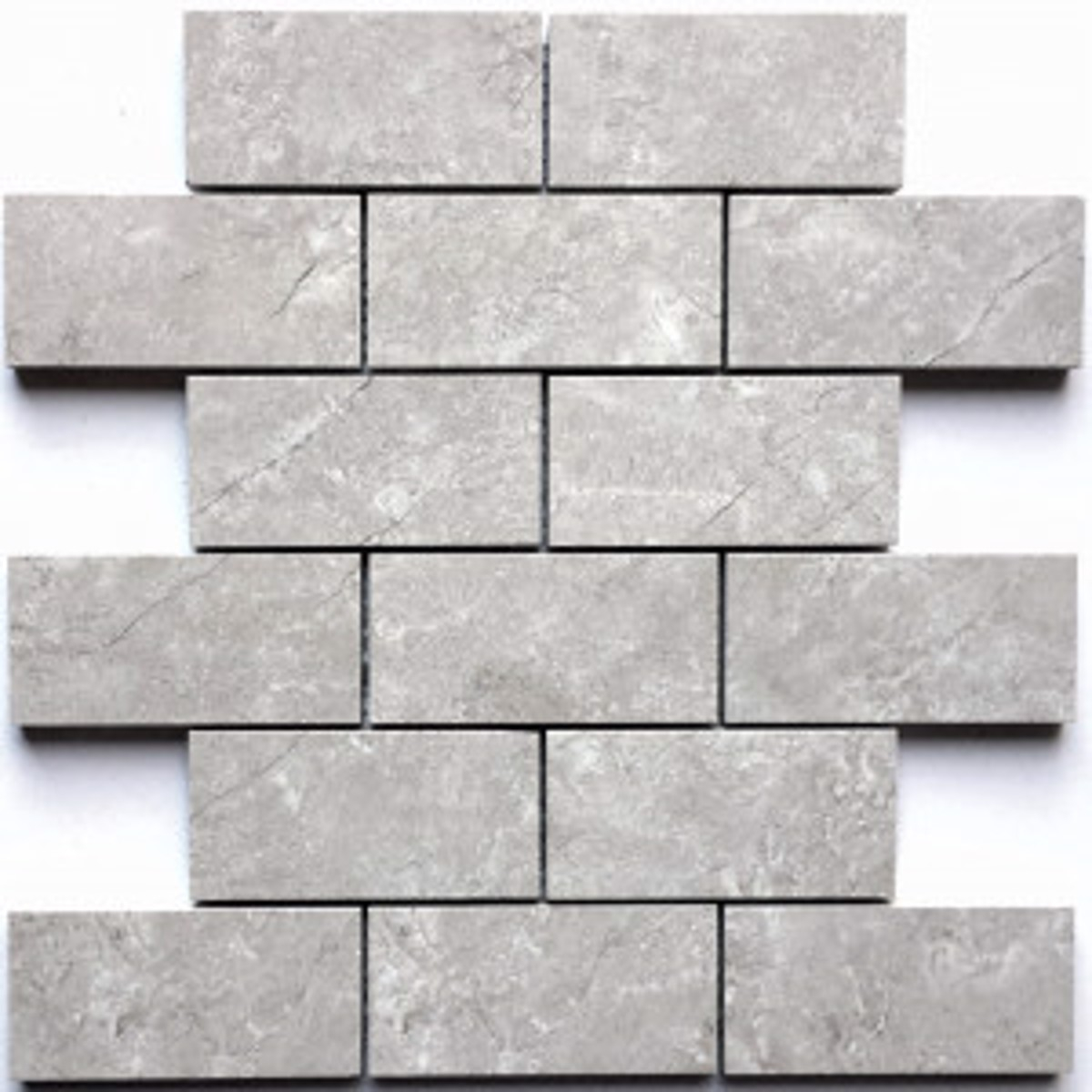 wall mosaics tiles Bazalt Grey Tru-Stone Mosaic Porcelain 2x4