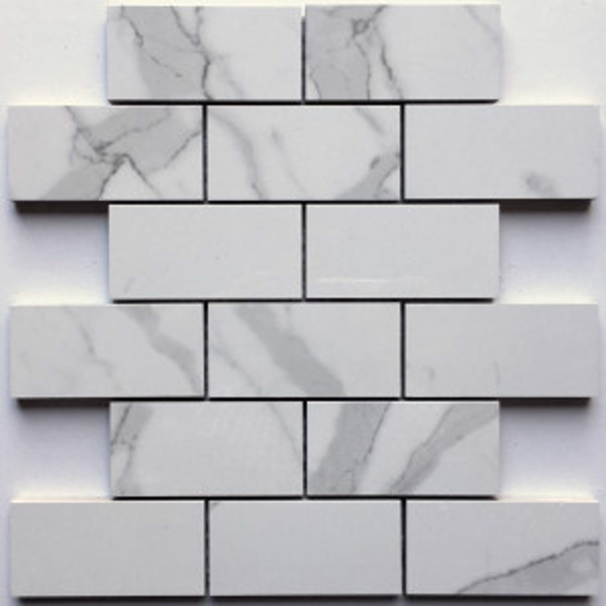wall mosaics tiles StatuarioTru-StoneMosaicPorcelain 2x4