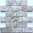 Concave Silver Matte Tru-Stone Mosaic 2X4 Backsplash Tiles