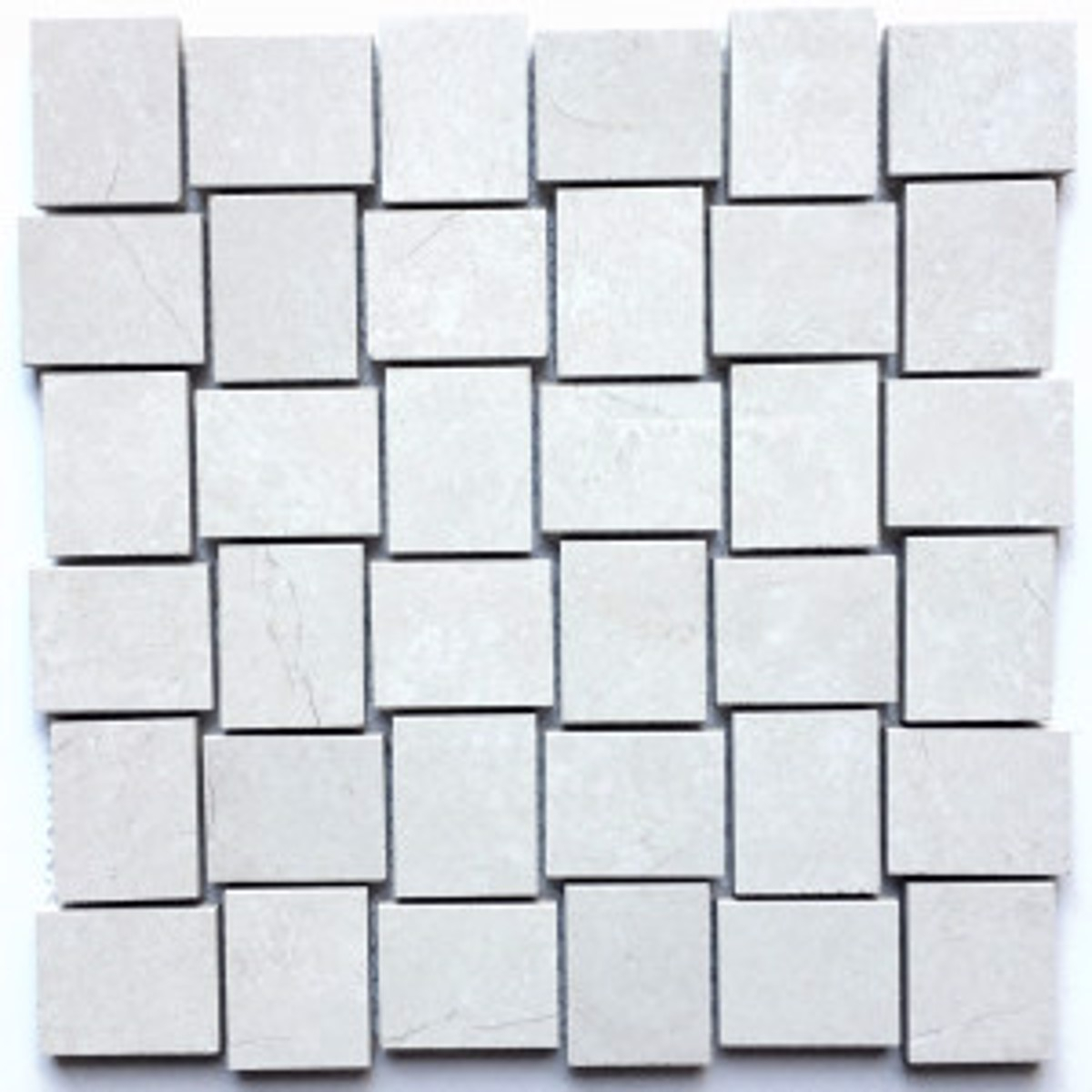 wall mosaics tiles Bazalt Grey Polished Tru-Stone 2x2 Basketweave