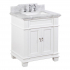 30-inch White Vanity with Carrara Marble Top 5930WTCARR