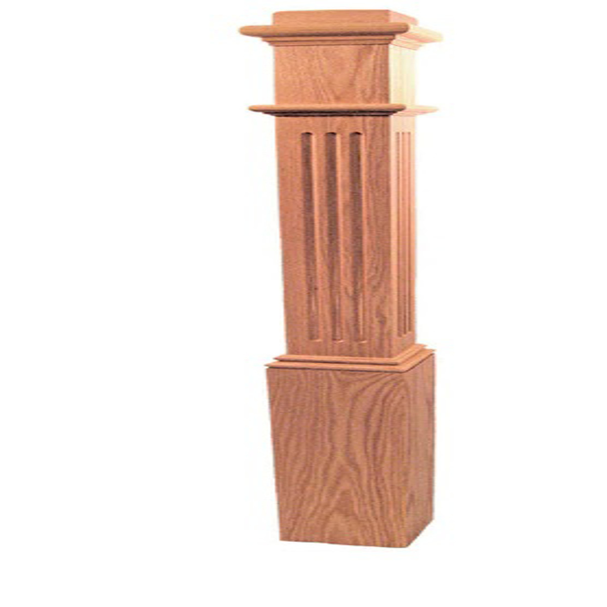 posts spindles Post Square Fluted Red Oak with Base